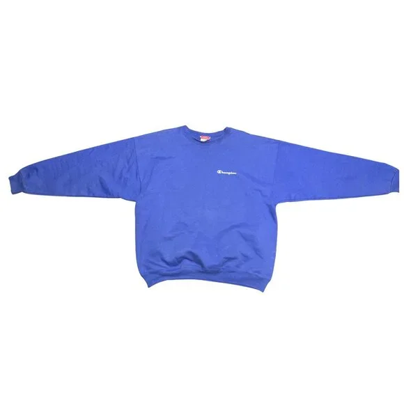 2000s Blue Champion Crewneck Sweatshirt XL - Picture 2 of 7